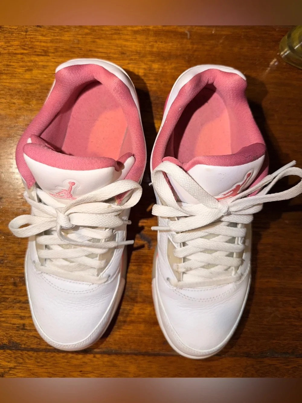 Jordan Air Jordan 5 Low GS White Pink Leather Sneakers Sz 6Y DX4390-116